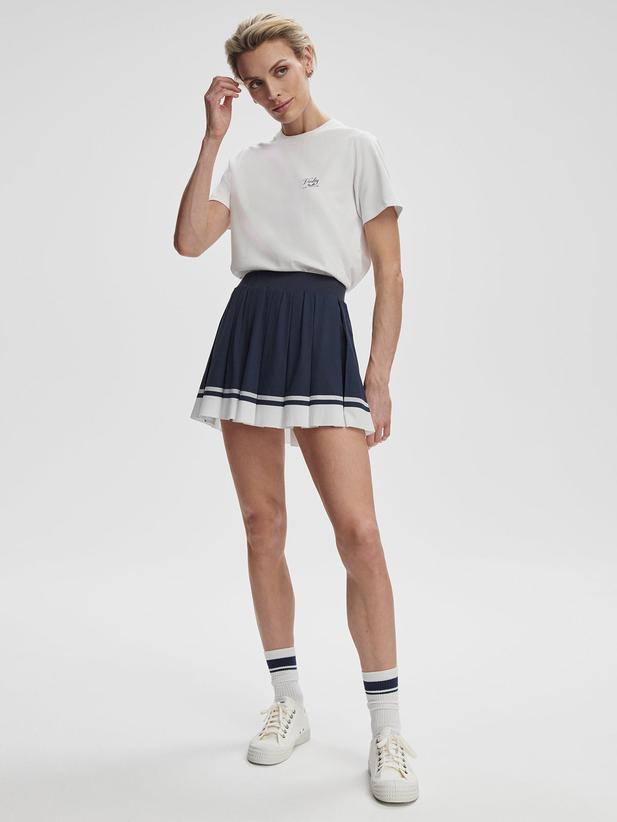Mattie Branded Tee White - Varley