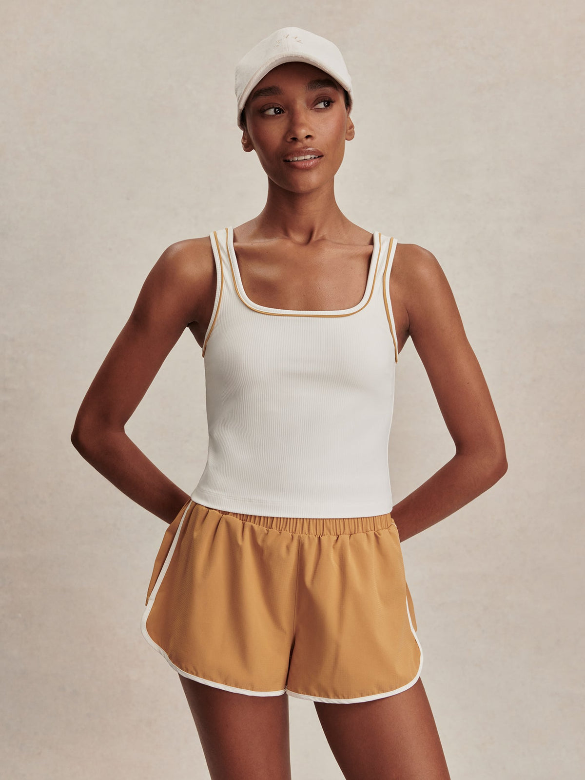 Barney Piped Tank White/ Apple Cinnamon - Varley