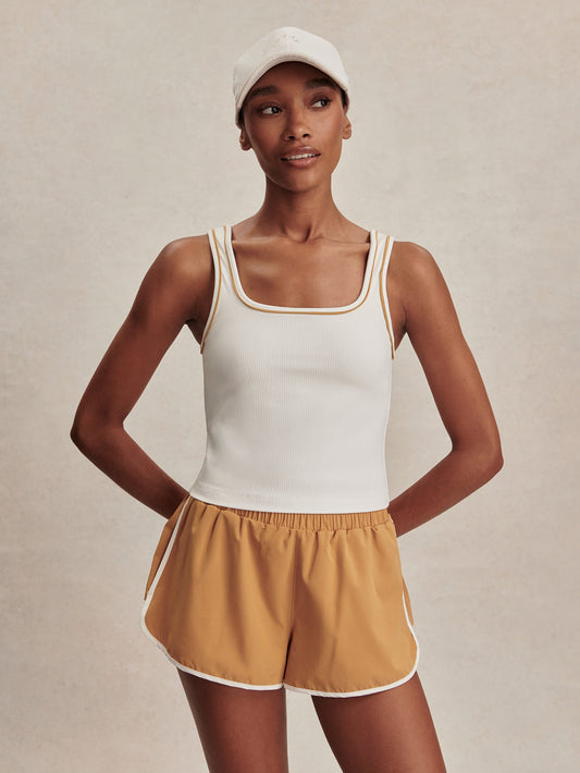 Barney Piped Tank White/ Apple Cinnamon - Varley