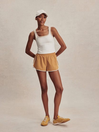 Barney Piped Tank White/ Apple Cinnamon - Varley