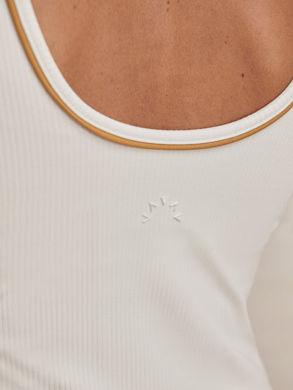 Barney Piped Tank White/ Apple Cinnamon - Varley