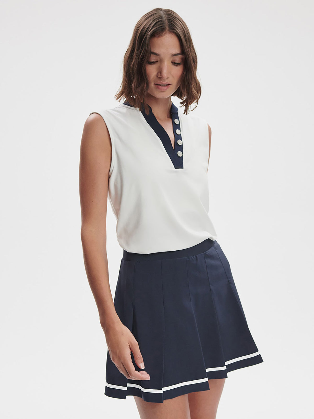 Shelby Performance Tank | VARLEY US White/ Blue Nights - Varley