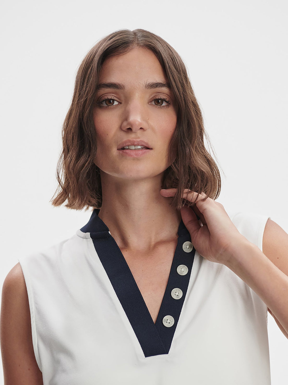 Shelby Performance Tank | VARLEY US White/ Blue Nights - Varley