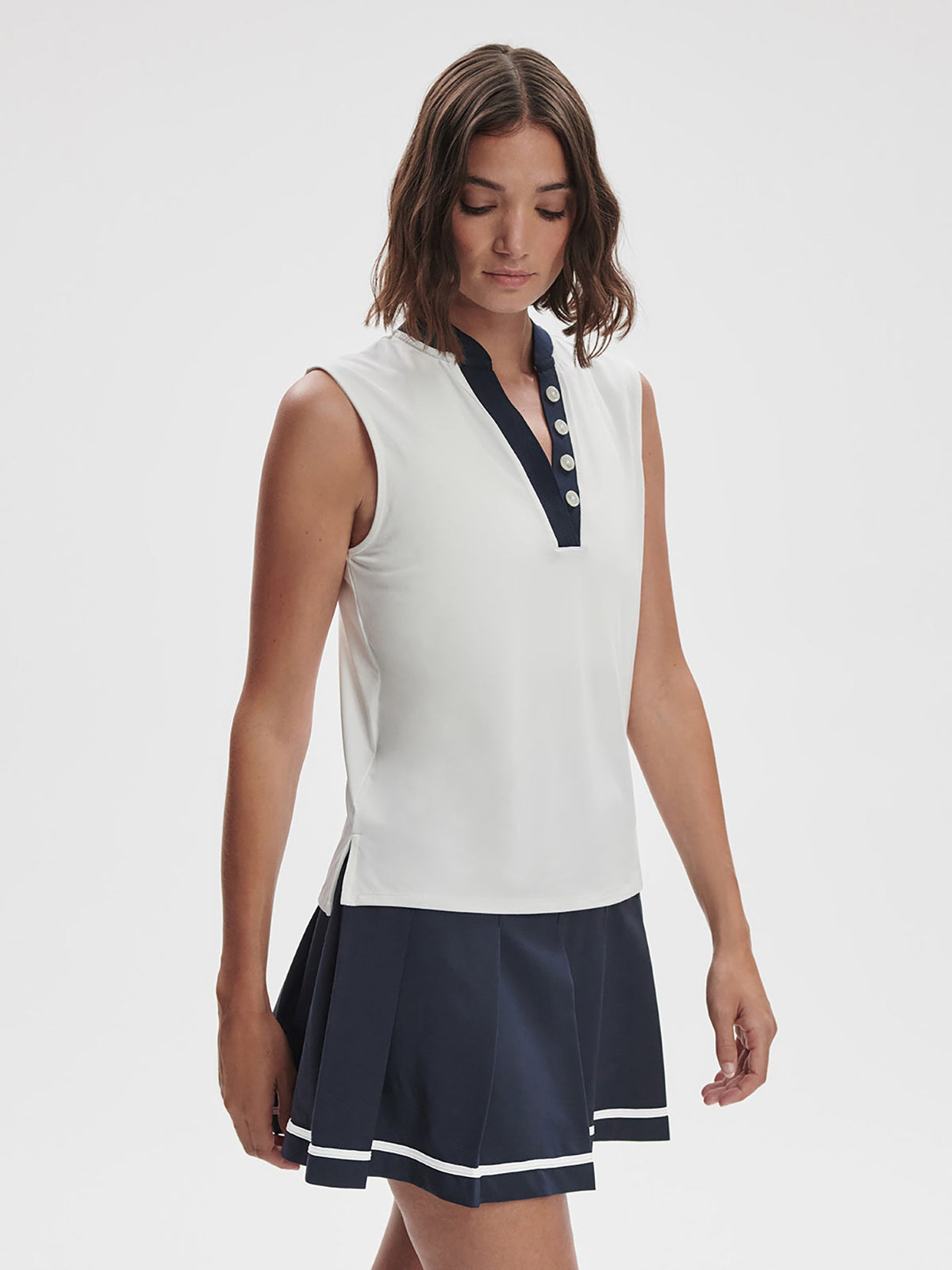 Shelby Performance Tank | VARLEY US White/ Blue Nights - Varley