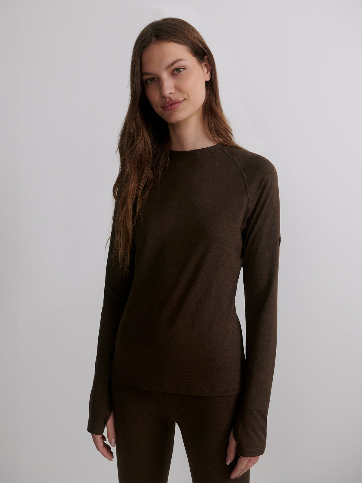 Always Warm Crew Neck Baselayer Deep Chocolate Marl - Varley