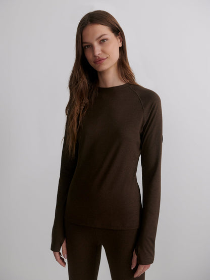 Always Warm Crew Neck Baselayer Deep Chocolate Marl - Varley