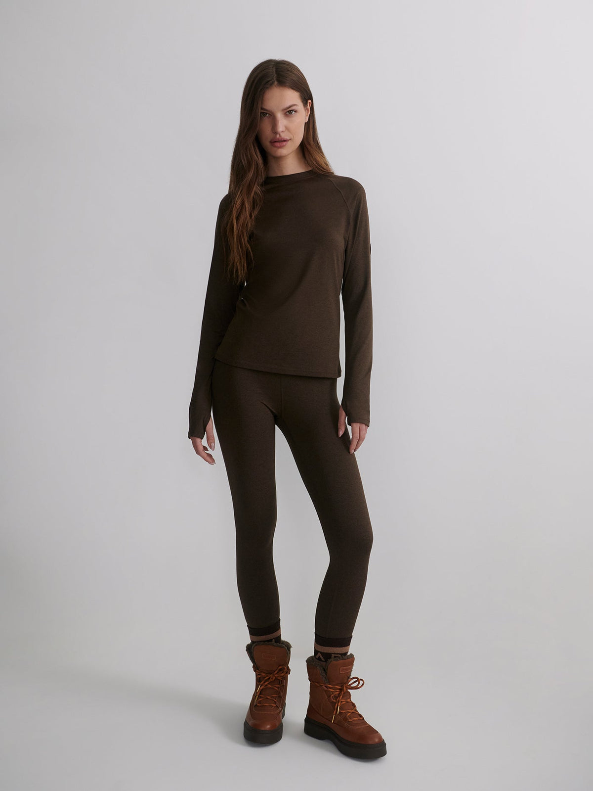 Always Warm Crew Neck Baselayer Deep Chocolate Marl - Varley