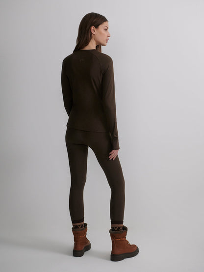 Always Warm Crew Neck Baselayer Deep Chocolate Marl - Varley