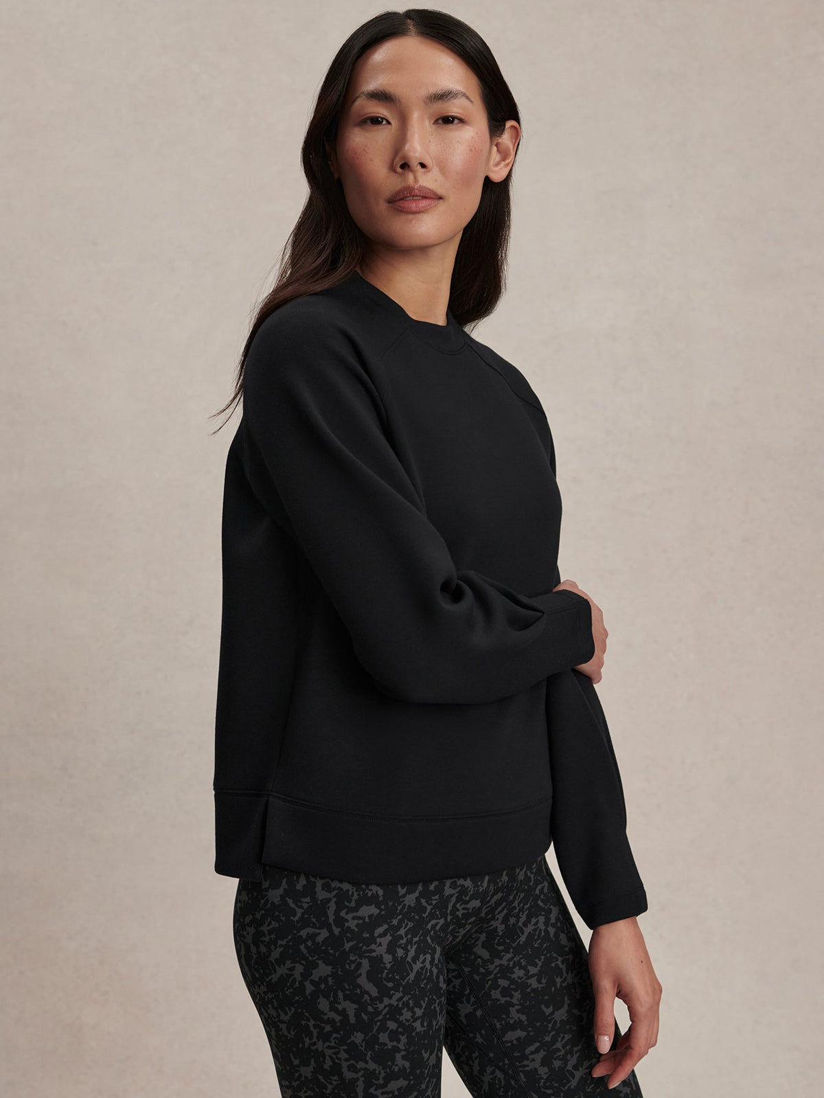 Zosia Crew Neck Active Sweatshirt Black - Varley