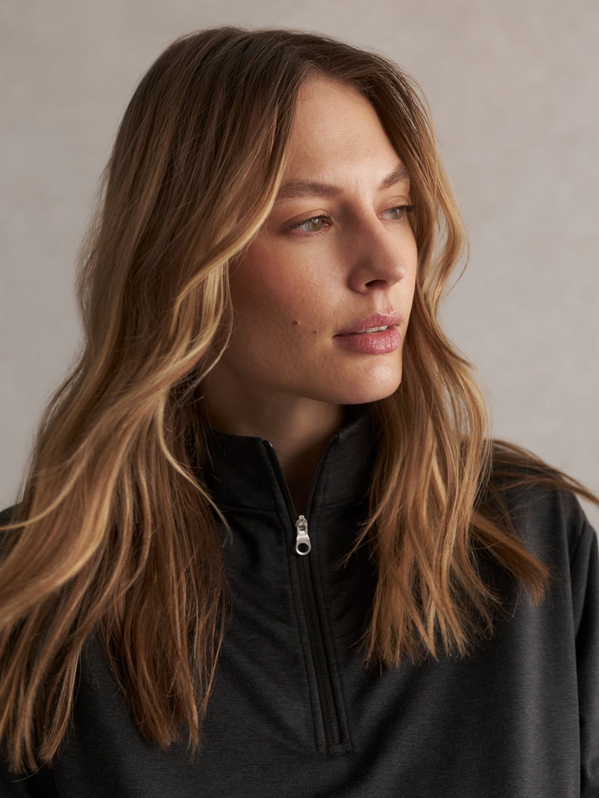 Lamia Half-Zip Active Sweatshirt Black Marl - Varley