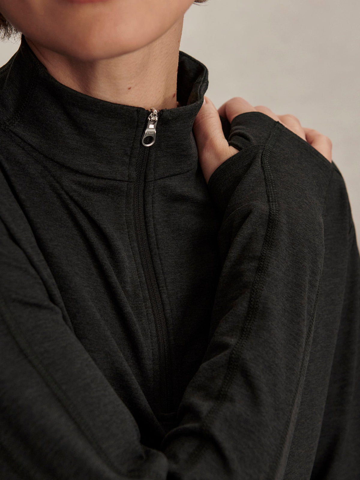 Lamia Half-Zip Active Sweatshirt Black Marl - Varley
