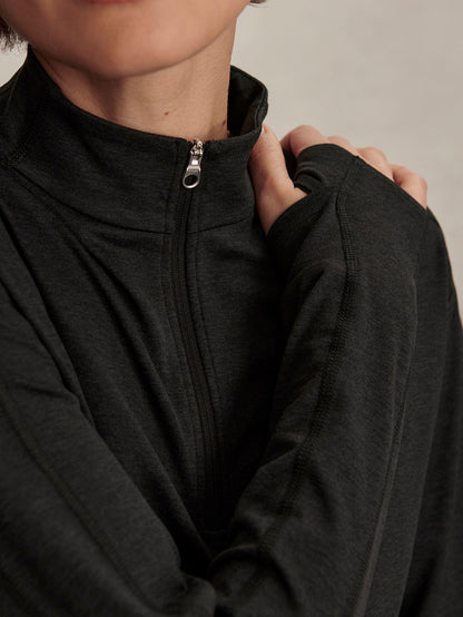 Lamia Half-Zip Active Sweatshirt Black Marl - Varley