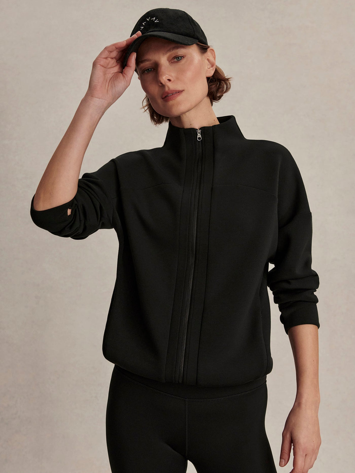 Tayah Zip-Through Active Sweatshirt Black - Varley