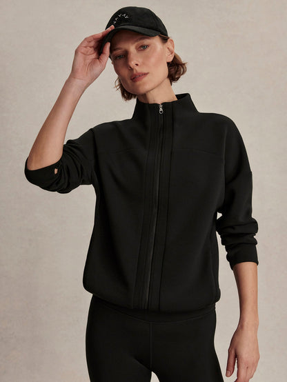 Tayah Zip-Through Active Sweatshirt Black - Varley
