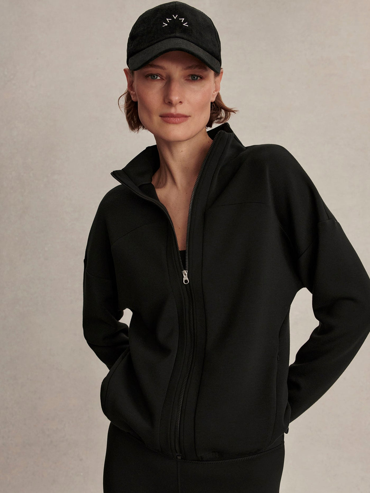 Tayah Zip-Through Active Sweatshirt Black - Varley