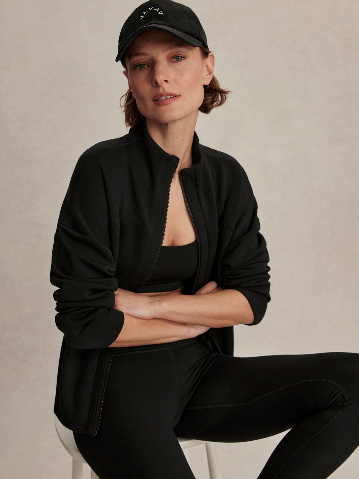 Tayah Zip-Through Active Sweatshirt Black - Varley