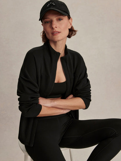 Tayah Zip-Through Active Sweatshirt Black - Varley