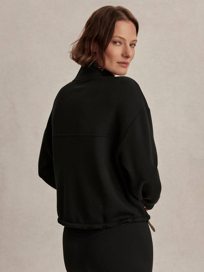 Sian Cropped Half-Zip Active Sweatshirt Black - Varley