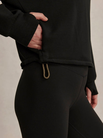 Sian Cropped Half-Zip Active Sweatshirt Black - Varley