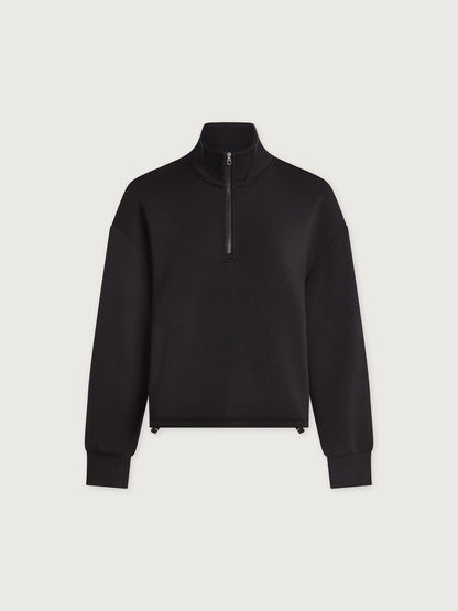 Sian Cropped Half-Zip Active Sweatshirt Black - Varley