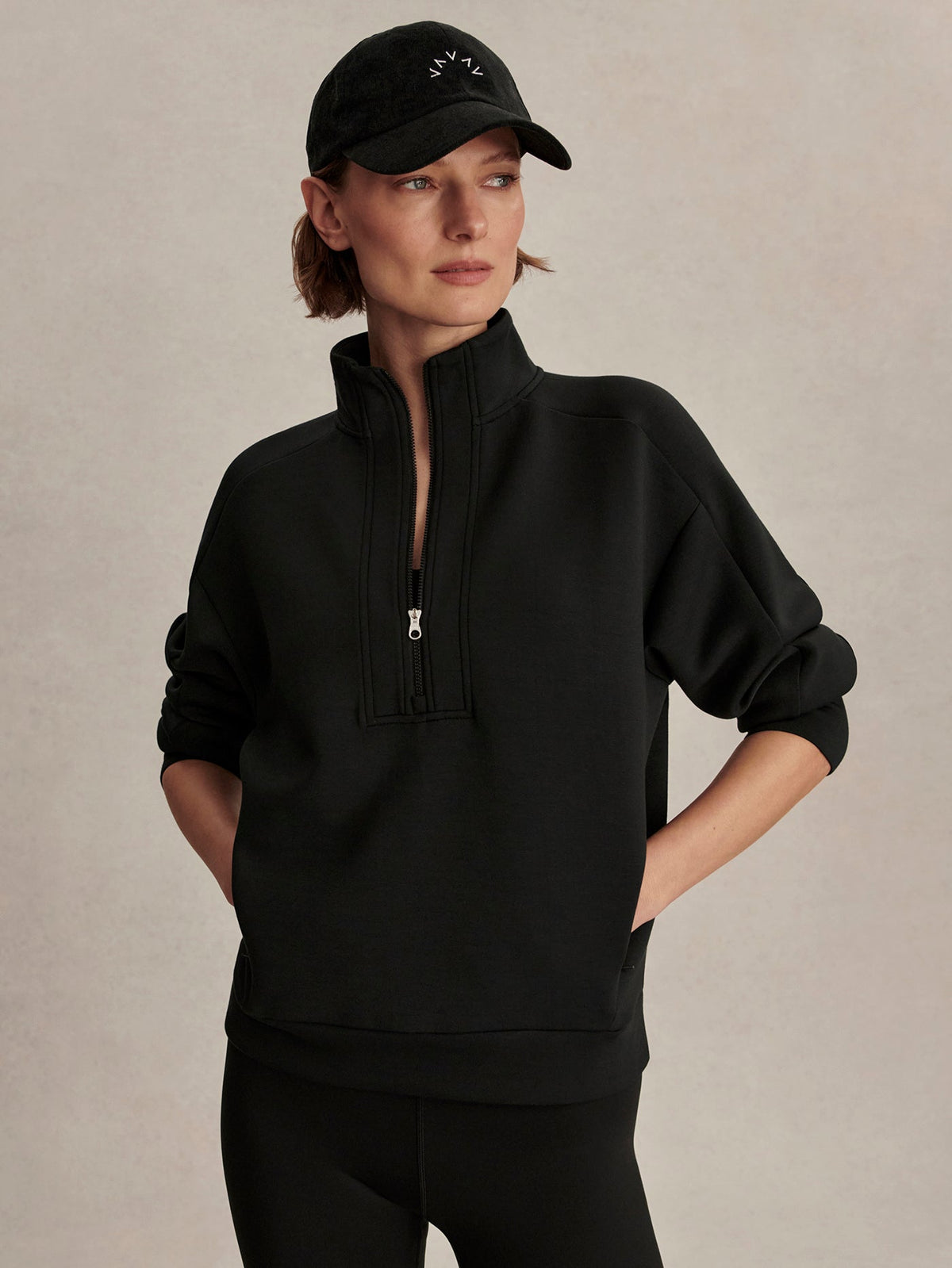 Marissa Half-Zip Active Sweatshirt Black - Varley