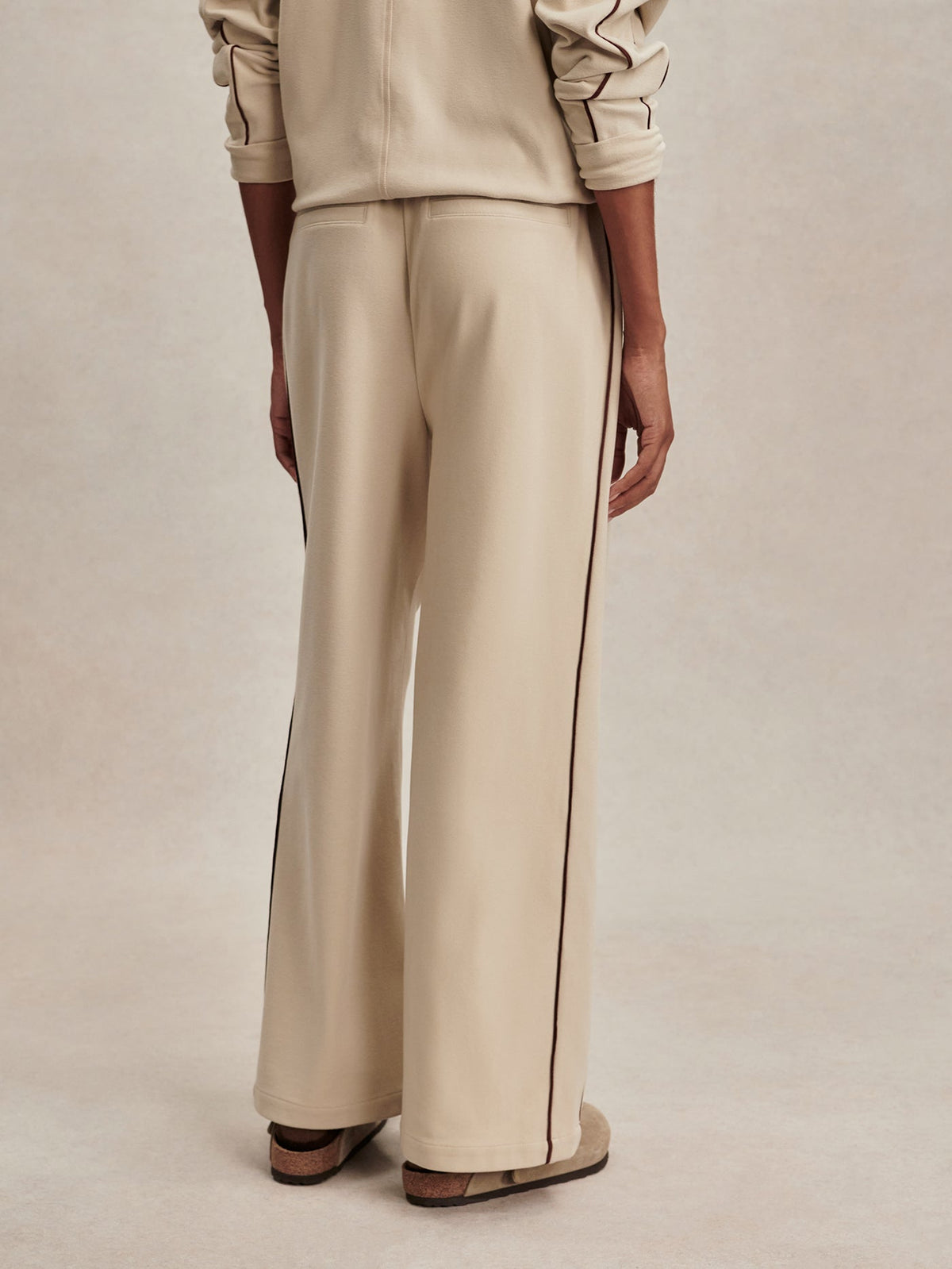 Brushed Rib Wide Leg Pant 30 Cement Marl/ Bitter Chocolate - Varley