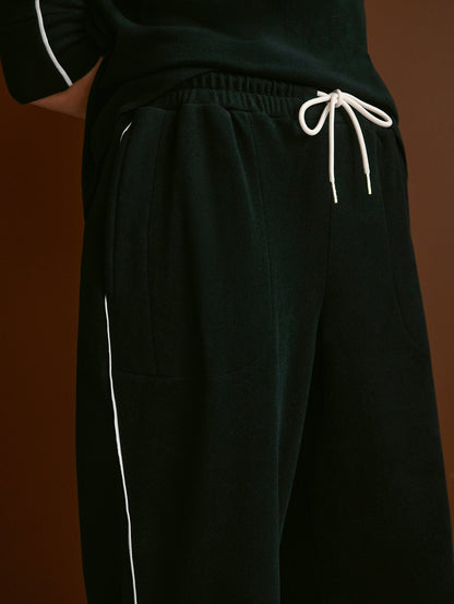 Brushed Rib Straight Leg Pant 28 Black/ Snow White - Varley