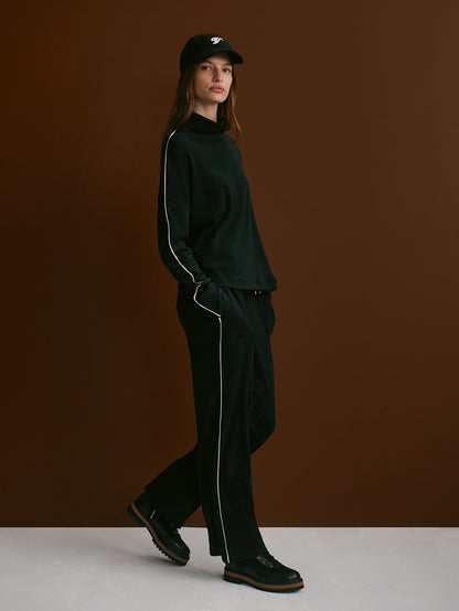 Brushed Rib Straight Leg Pant 28 Black/ Snow White - Varley