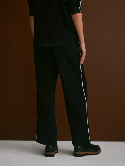 Brushed Rib Straight Leg Pant 28 Black/ Snow White - Varley