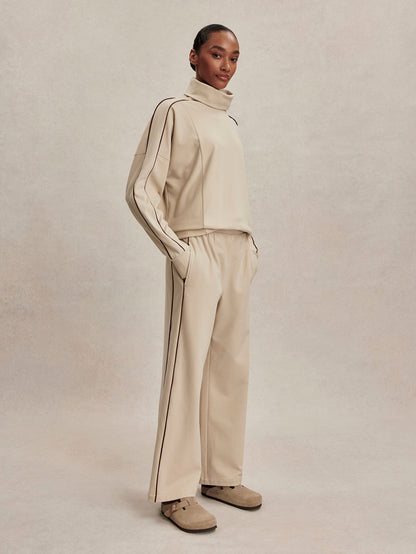 Brushed Rib Wide Leg Pant 28 Cement Marl/ Bitter Chocolate - Varley
