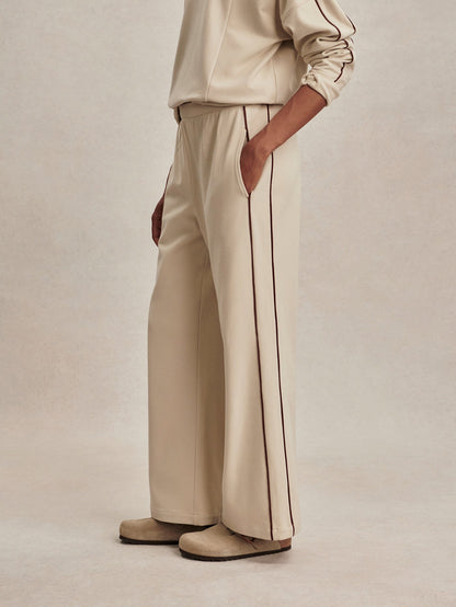 Brushed Rib Wide Leg Pant 28 Cement Marl/ Bitter Chocolate - Varley