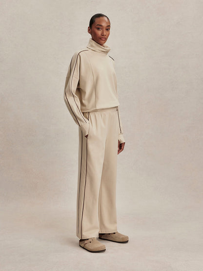 Brushed Rib Wide Leg Pant 28 Cement Marl/ Bitter Chocolate - Varley