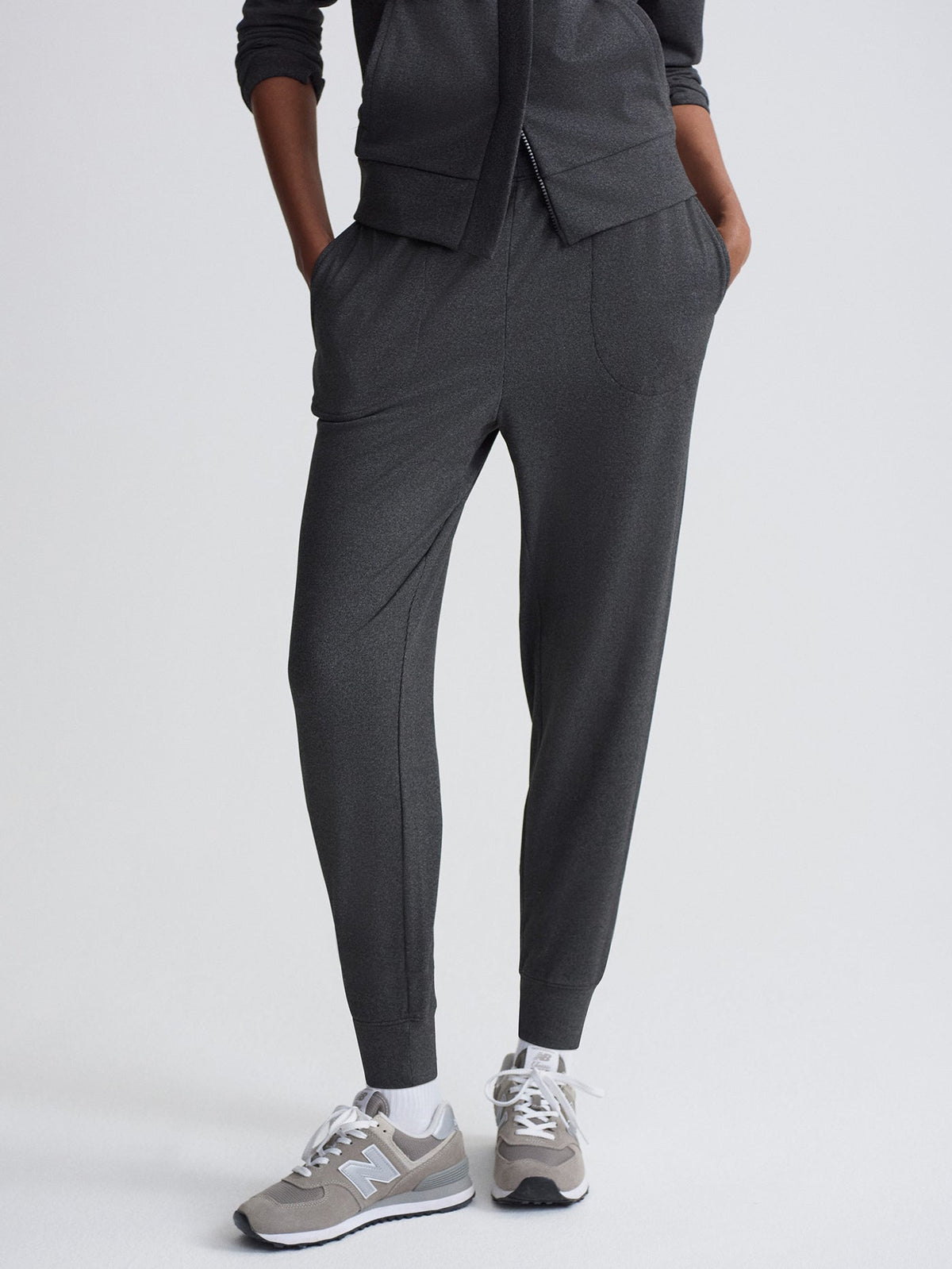 Brushed Rib Slim Cuff Pant 27.5 Black Marl - Varley