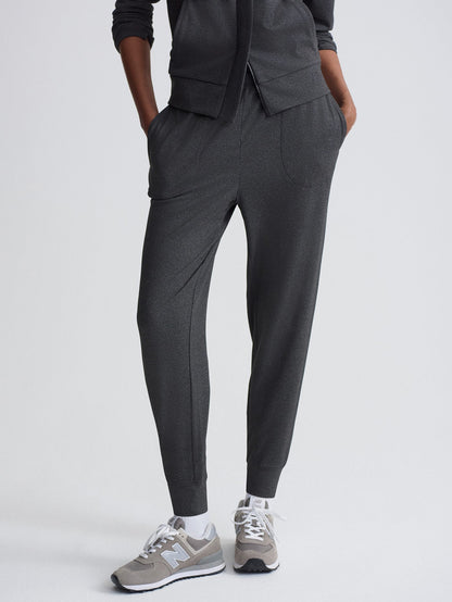 Brushed Rib Slim Cuff Pant 27.5 Black Marl - Varley