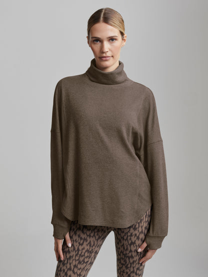 Rainer Roll Neck Active Sweatshirt | VARLEY US Carob Marl - Varley