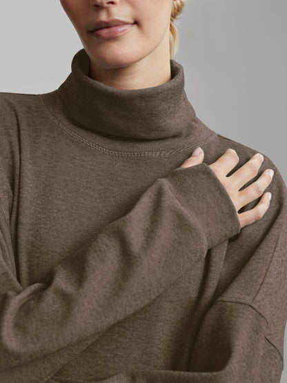 Rainer Roll Neck Active Sweatshirt | VARLEY US Carob Marl - Varley