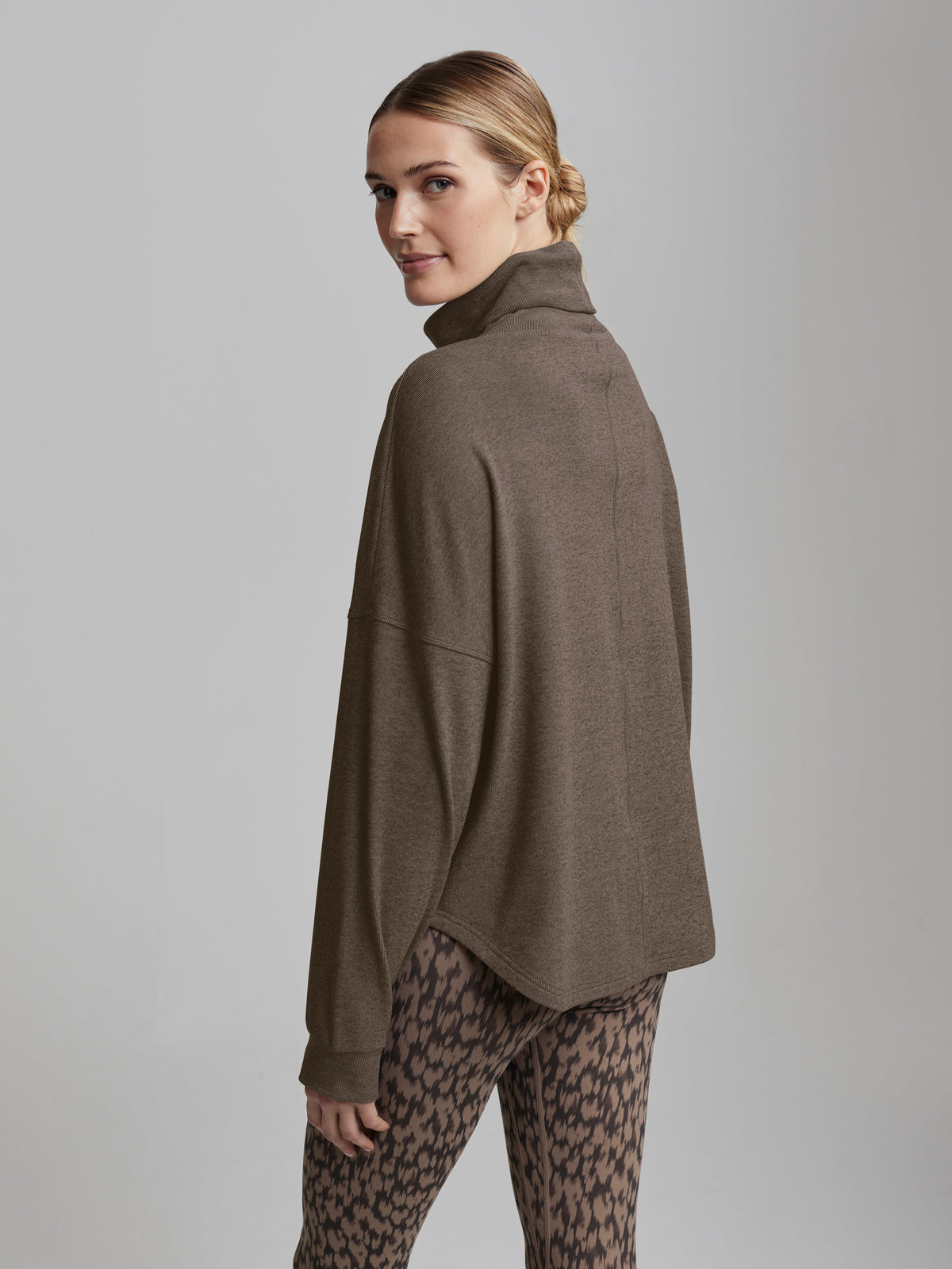 Rainer Roll Neck Active Sweatshirt | VARLEY US Carob Marl - Varley