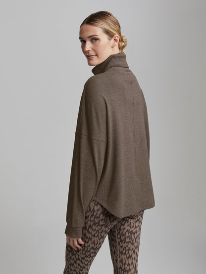 Rainer Roll Neck Active Sweatshirt | VARLEY US Carob Marl - Varley