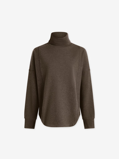 Rainer Roll Neck Active Sweatshirt | VARLEY US Carob Marl - Varley