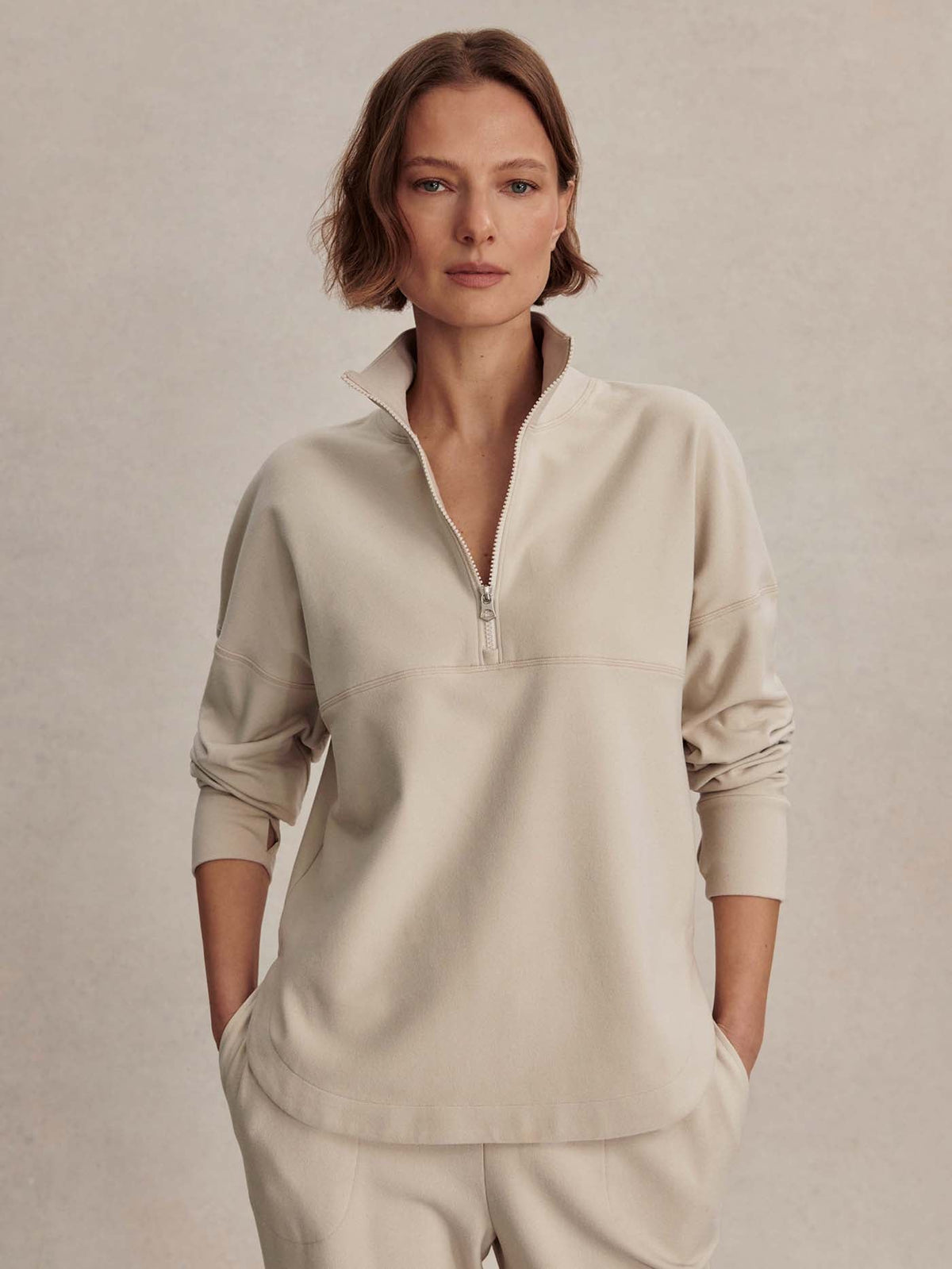 Erina Half-Zip Active Sweatshirt Cement Marl - Varley