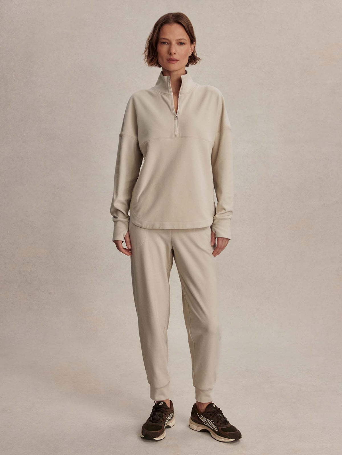 Erina Half-Zip Active Sweatshirt Cement Marl - Varley