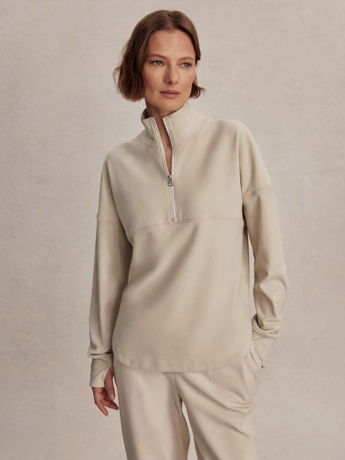 Erina Half-Zip Active Sweatshirt Cement Marl - Varley