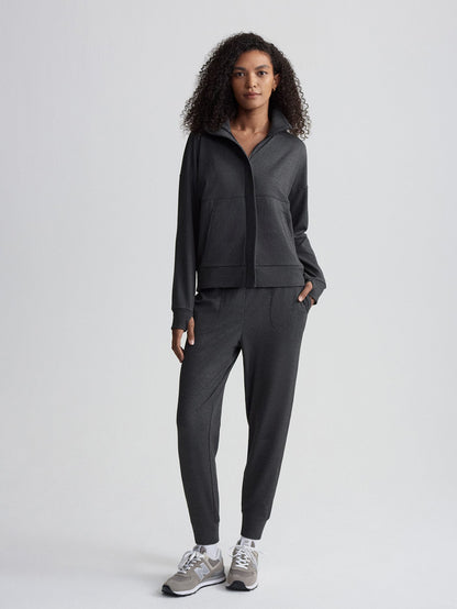 Rozanna Zip-Through Active Sweatshirt Black Marl - Varley