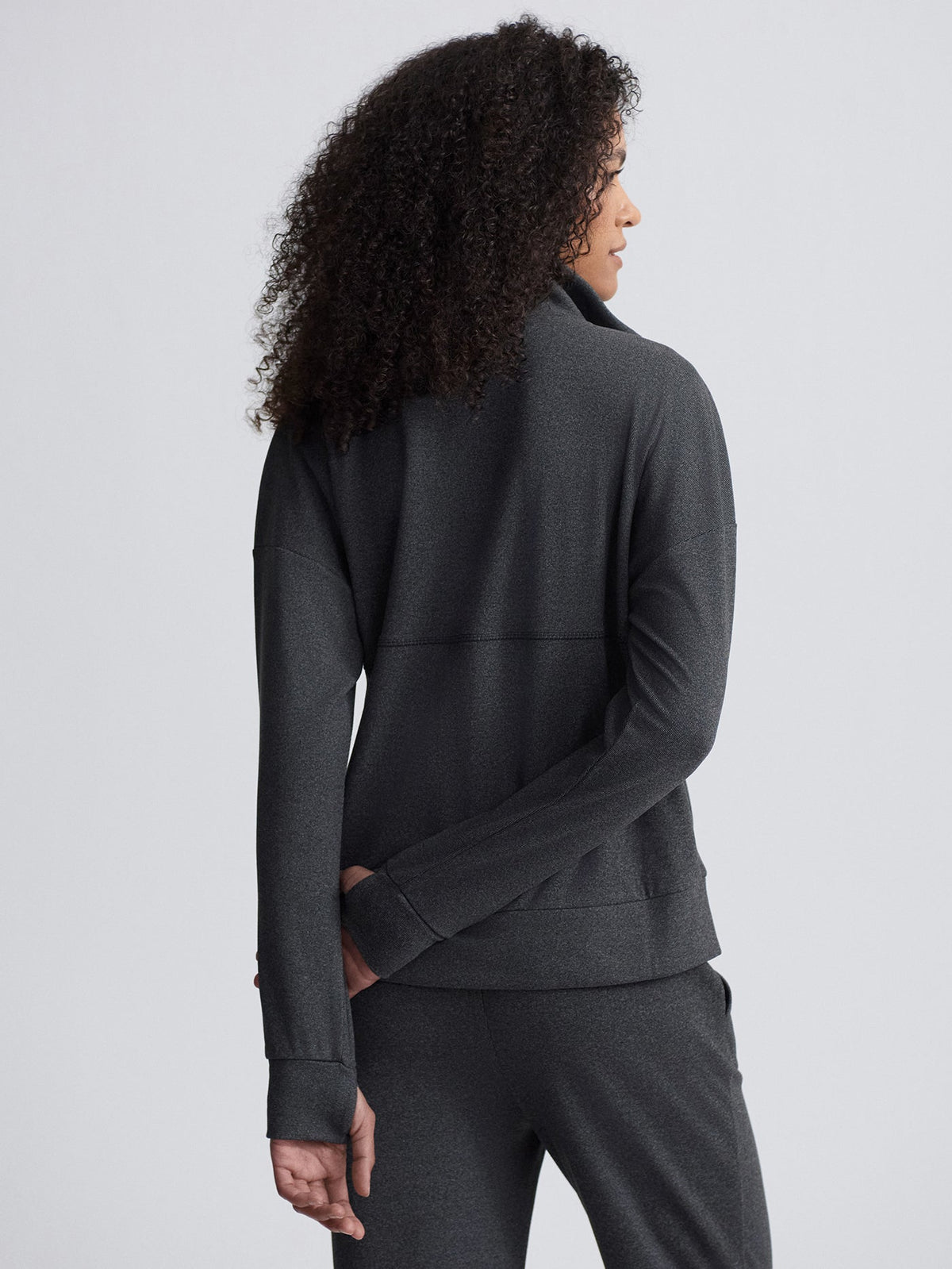 Rozanna Zip-Through Active Sweatshirt Black Marl - Varley