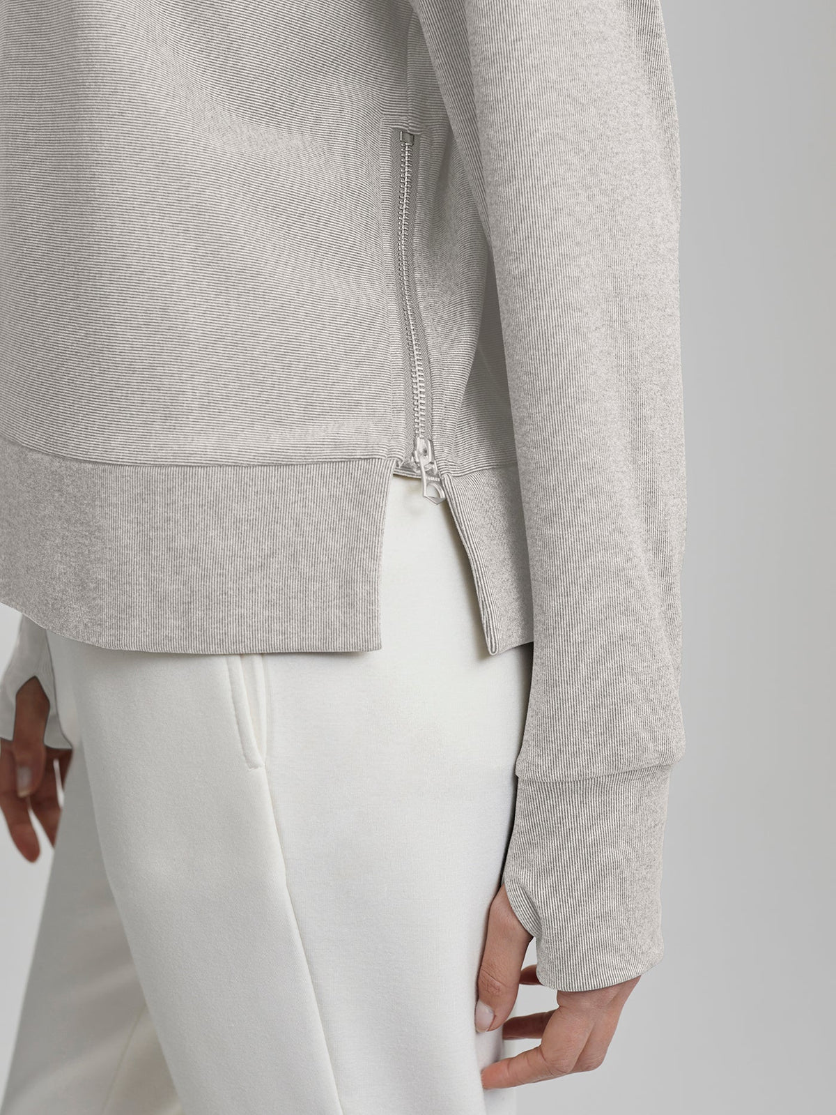 Horton Side Zip Active Sweatshirt Cement Marl - Varley