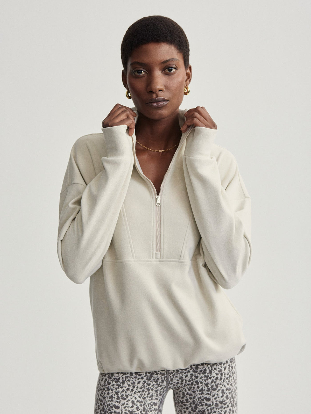 Timberley Half-Zip Active Sweatshirt Cement Marl - Varley
