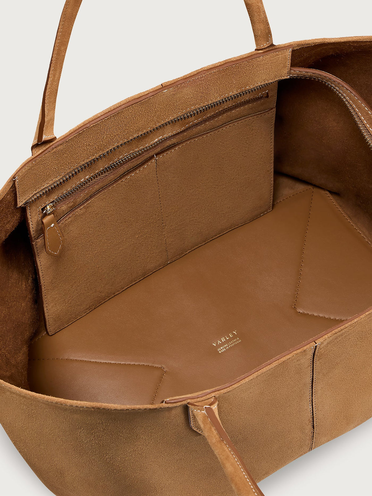 Louey Tote Bag Medium Suede - Premium Everyday Tote Caramel - Varley