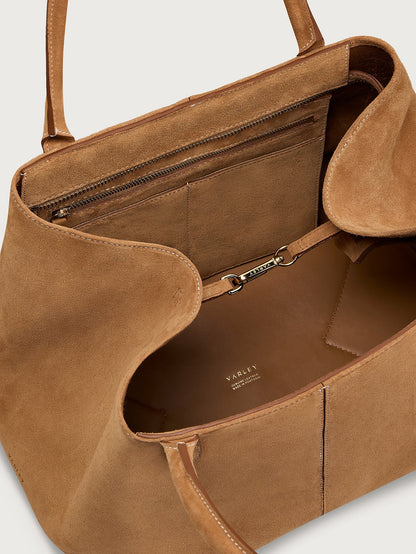 Louey Tote Bag Medium Suede - Premium Everyday Tote Caramel - Varley