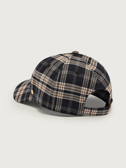 Aliha Soft Flannel Cap Navy/ Sandshell Check - Varley