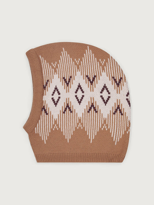 Hilary Jacquard Knit Hood Camel/ Whitecap Grey - Varley